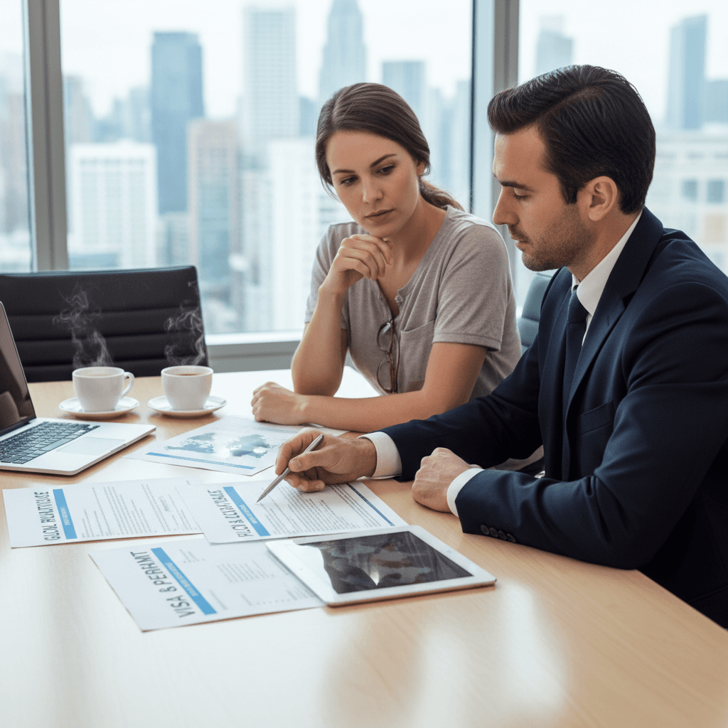 Relocation advisor meeting with client