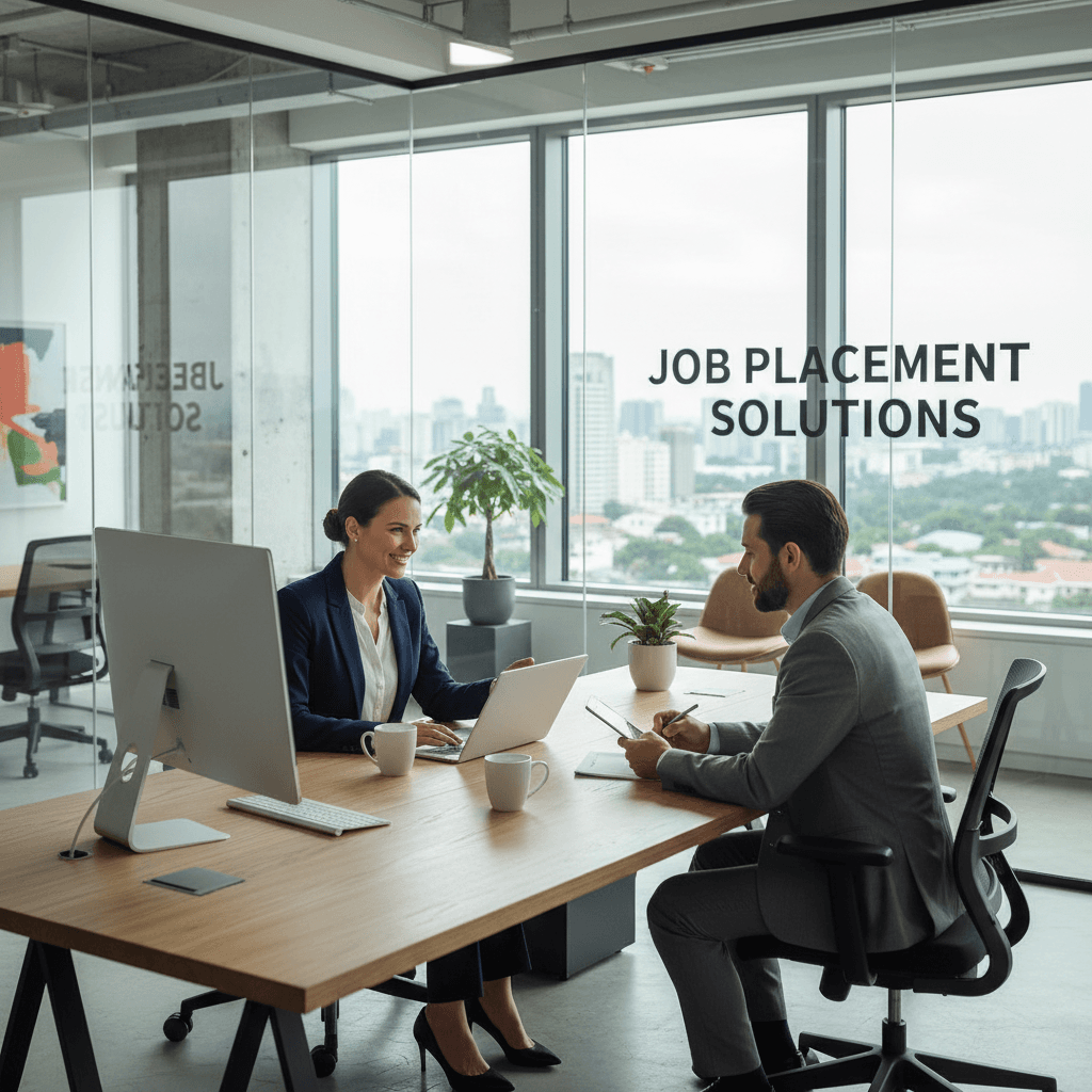 Professional working in modern office space